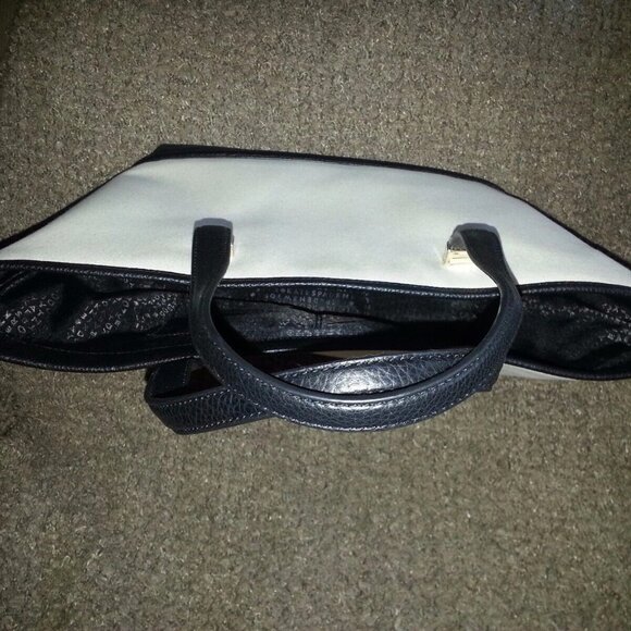 KATE SPADE-Oliver Street-Taren-Canvas Shoulder Bag-TOTE-Natural & Dark Navy-NWOT - Picture 7 of 7